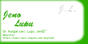 jeno lupu business card